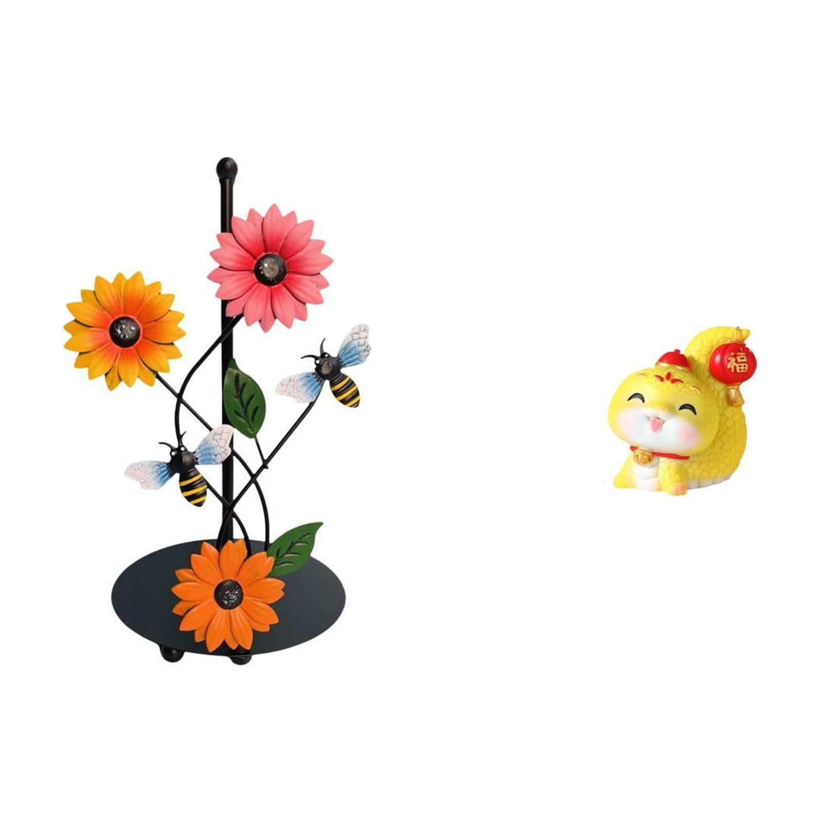 Fiocias Cartoon Snake Paper Towel Holder Dispenser Non Slip Vertical Tissue Holder Rack Decorative Figurine Resin Tabletop Ornament for Shelf Table Centerpiec