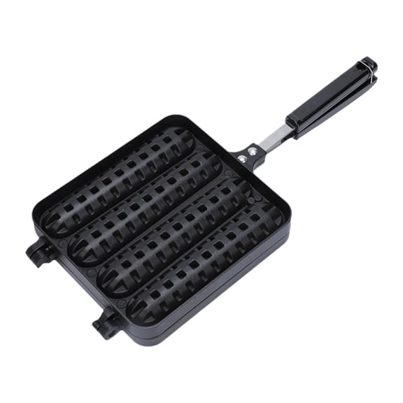 Fiocias Cast Aluminum Cornbread Corn Dog Maker 4 Grid DIY Sausage Plate Pre Seasoned Hot