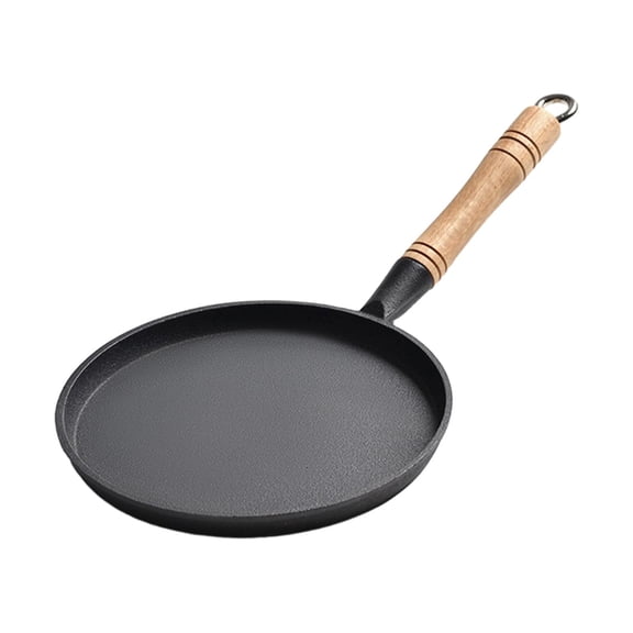 Fiocias Cast Iron Frying Pan Multifunctional Steak Grill Pan Household Cooking Pan Round 26cm