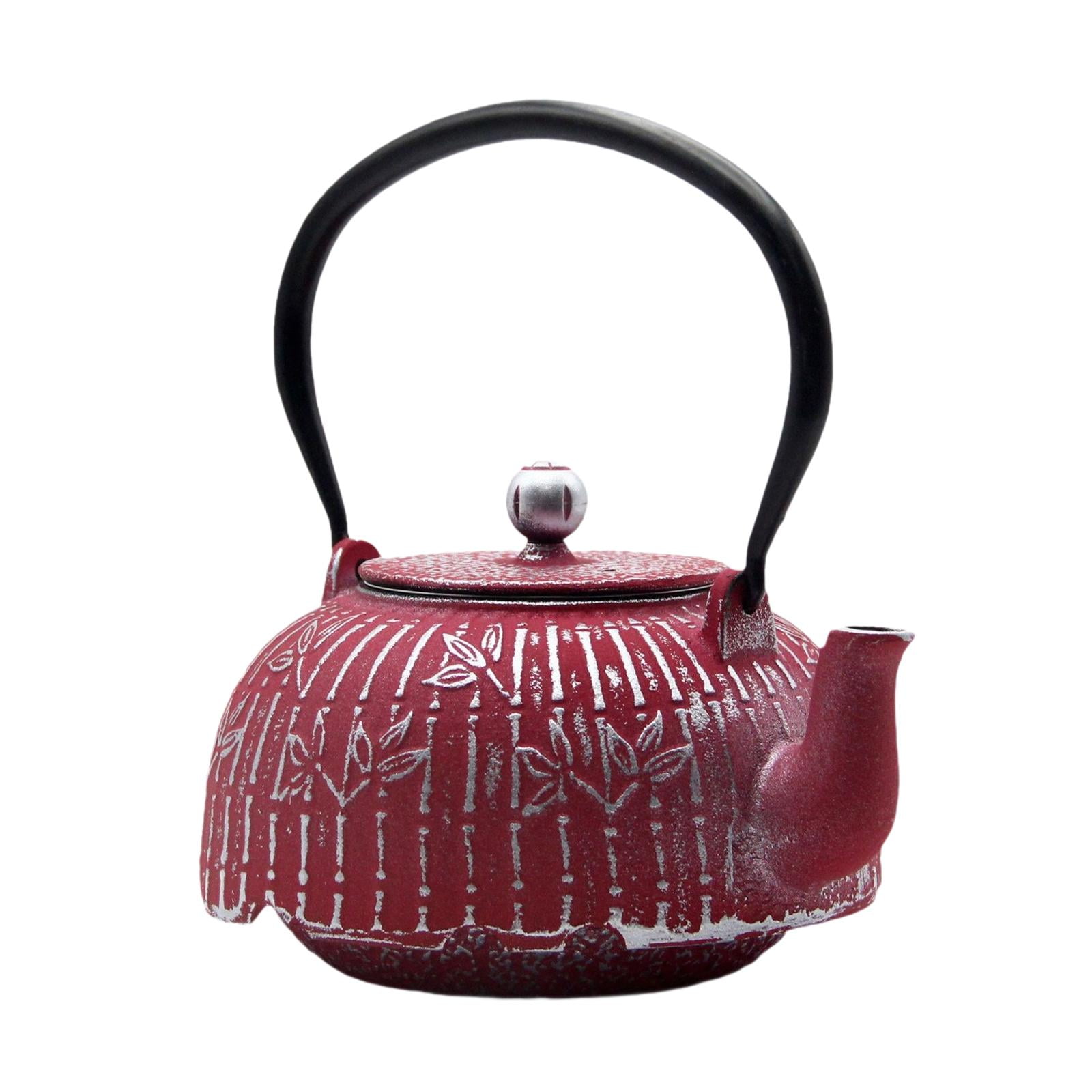Fiocias Cast Iron Teapot Tea Maker 1200 ml Enameled Interior Leaf ...