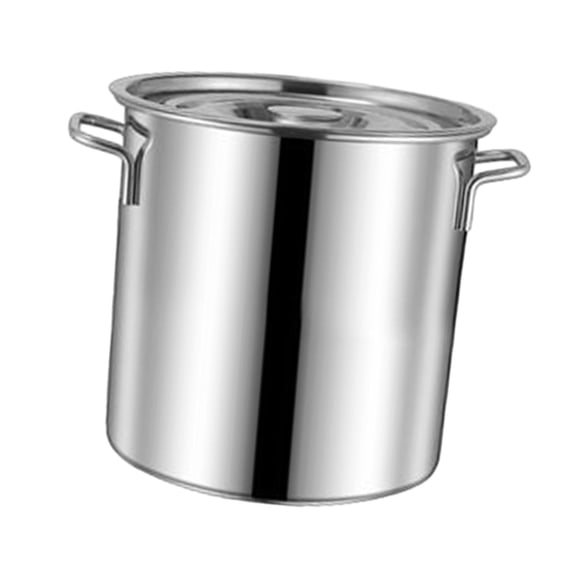 Fiocias Cater Stew Soup Boiling Pan Stainless Steel Soup Pot Comfortable Grip Oil Bucket 10L