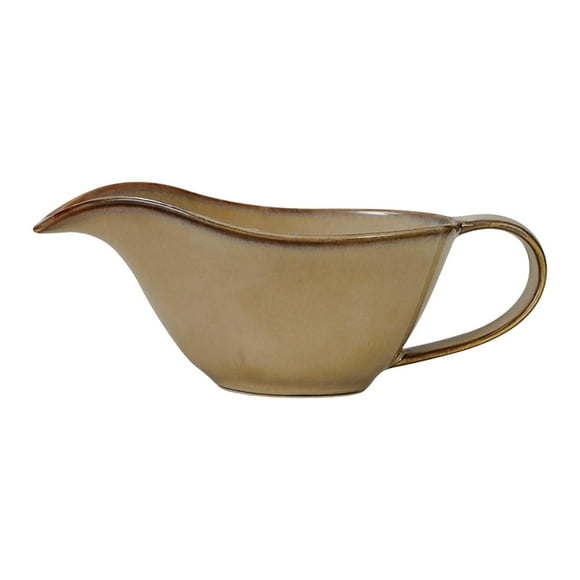 Fiocias Ceramic Gravy Boat Dispenser Easy Clean Container Microwave Dishwasher Use Sauce Khaki