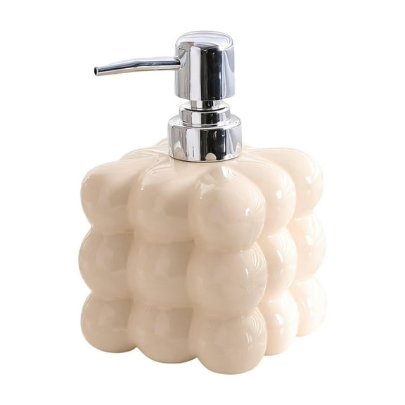 Fiocias Ceramic Liquid Soap Dispenser, Lotion Dispensing Bottle Ceramics Bathroom Liquid White