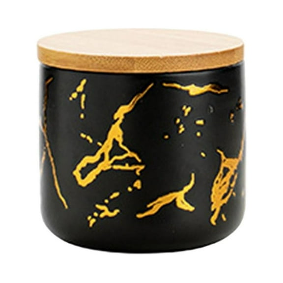 Fiocias Ceramic Sugar Bowl Canister Jars Condiment Airtight Lids Food Storage Containers Black S