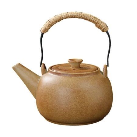 Fiocias Ceramic Teapot Durable Blooming Loose Leaf Porcelain Tea Kettles with Handle Tea roped handle