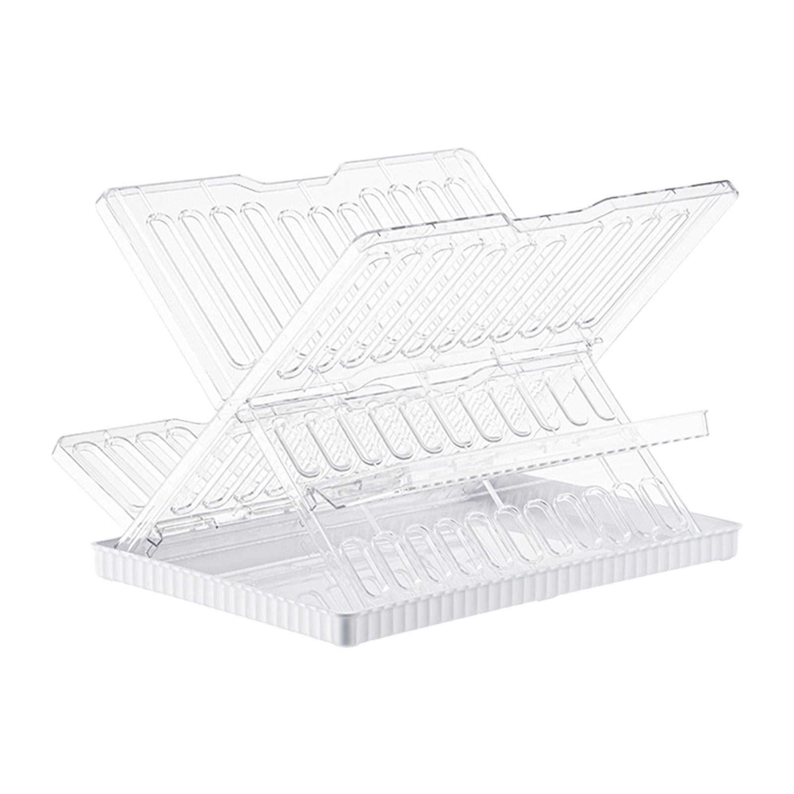 Fiocias Collapsible Dish Drying Rack Dish Drainer Rack Collapsible Folding Dish Rack for