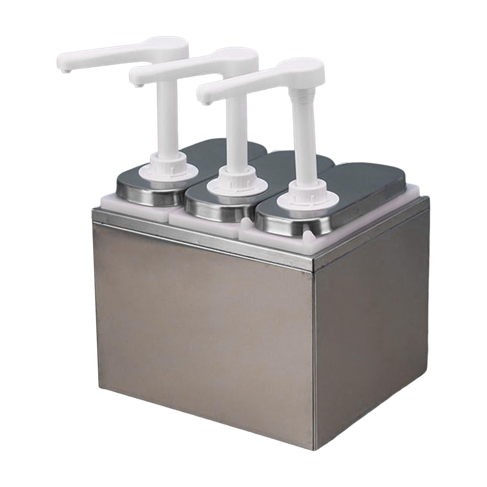 Fiocias Condiment Pump Dispenser 1.4L Detachable Hand Press Syrups Salad Dispensing Tool Three head