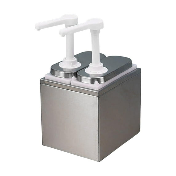 Fiocias Condiment Pump Dispenser 1.4L Manual for Commercial Use Kitchen Dinning Room Double head