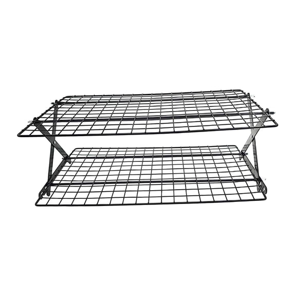 Fiocias Cooling Rack Baking Cupcakes Pizza Cake Pies Storage Folding Wire Rack Organizer 2 Tiers