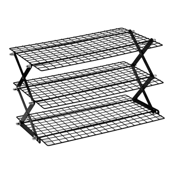 Fiocias Cooling Rack Baking Cupcakes Pizza Cake Pies Storage Folding Wire Rack Organizer 3 Tiers