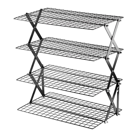 Fiocias Cooling Rack Baking Cupcakes Pizza Cake Pies Storage Folding Wire Rack Organizer 4 Tiers
