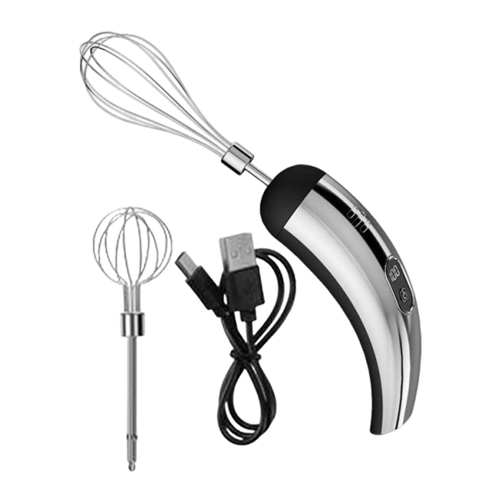 Fiocias Cordless Hand Mixer Compact Electric Egg Beater for Kitchen Baking Cake Shop Silver Black