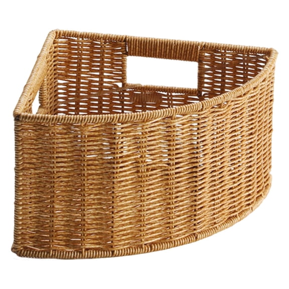 Fiocias Corner Organizer Narrow Gap Storage Bin Woven Plastic Basket for Bathroom Closet L