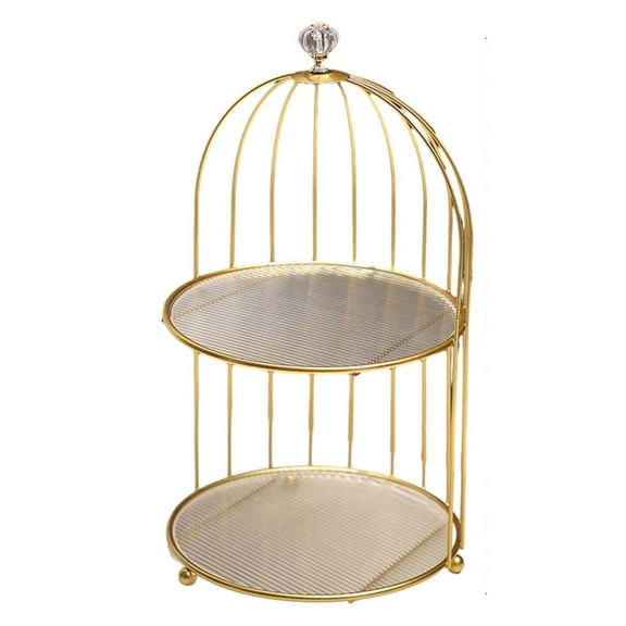 Fiocias Cosmetic Rack Birdcage Design Antique Lipstick Nordic Souvenir Desk Kitchen Cake 2 tier