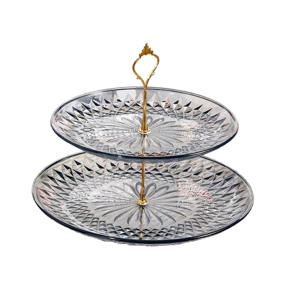 Fiocias Creative Fruit Plate Buffet Tower Cake Stand Holder Kitchen Organizer Dinnerware Double Layer M