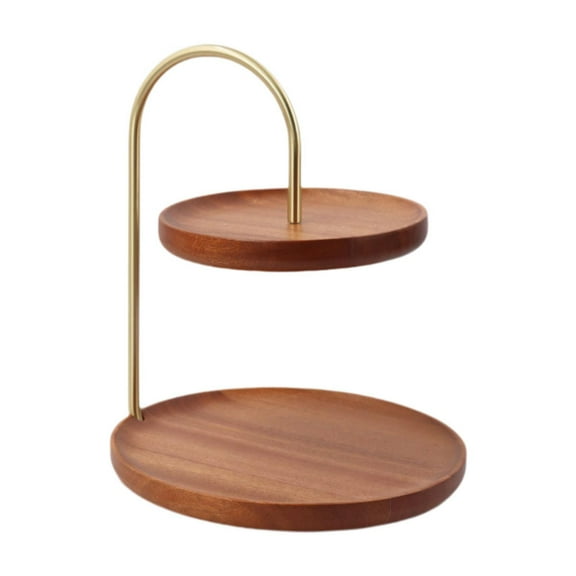 Fiocias Dessert Display Cake Tower Farmhouse Tiered Tray Fruit Snack Plates Tiered Tray Ebony Wood