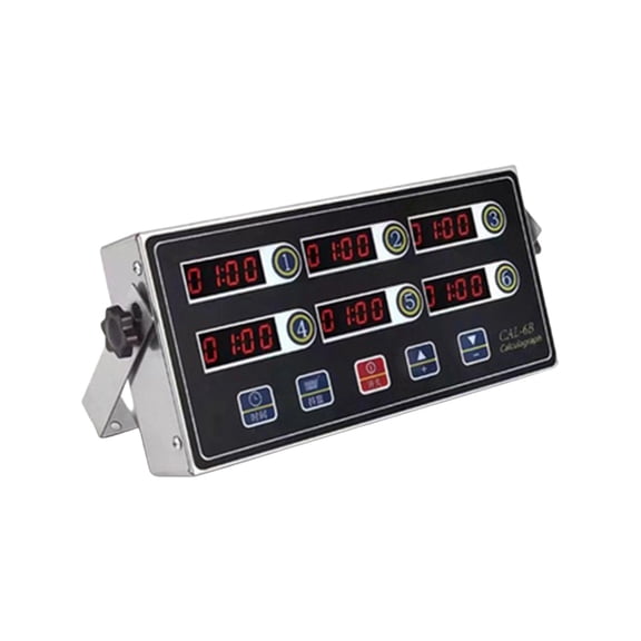 Fiocias Digital Kitchen Timer Clock Reminder Stainless Steel Restaurant Timer for Home 6 Channels