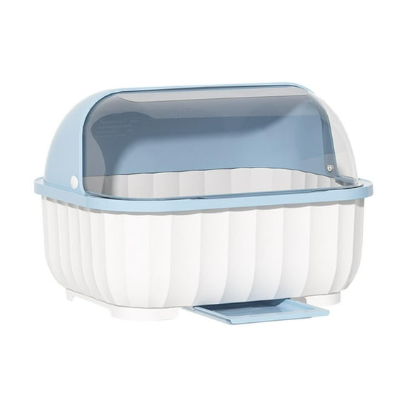 Fiocias Dish Drainer with Hood Dish Drying Rack Dish Storage Dustproof Cutlery Rack Dish XL