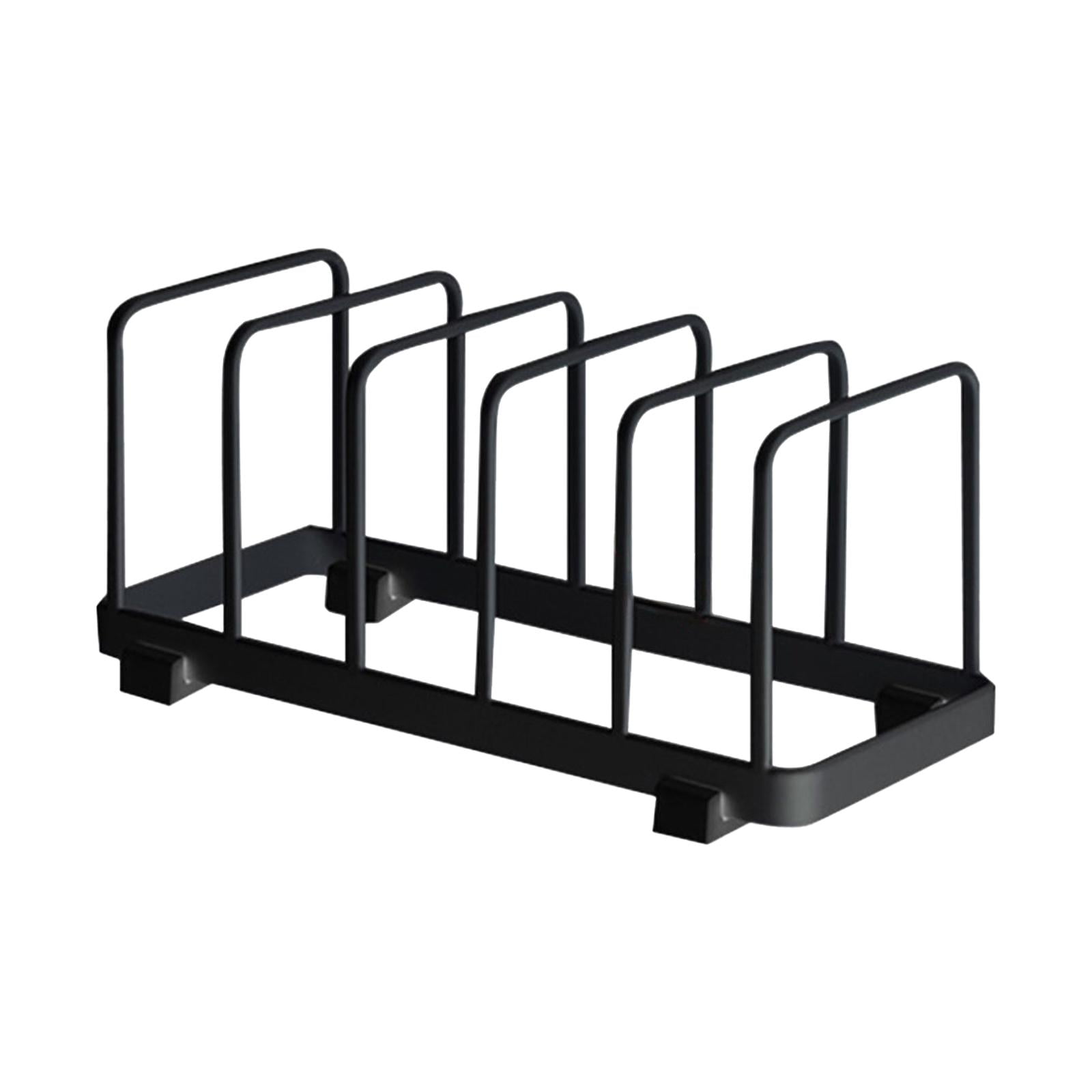 Fiocias Dish Storage Rack Dish Drying Rack 5 Grid Multifunctional Bakeware Serving Tray Black