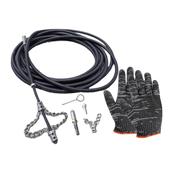Fiocias Drain Cleaner Drain Auger with Gloves Flexible Cleaning Equipment with Connector 5M
