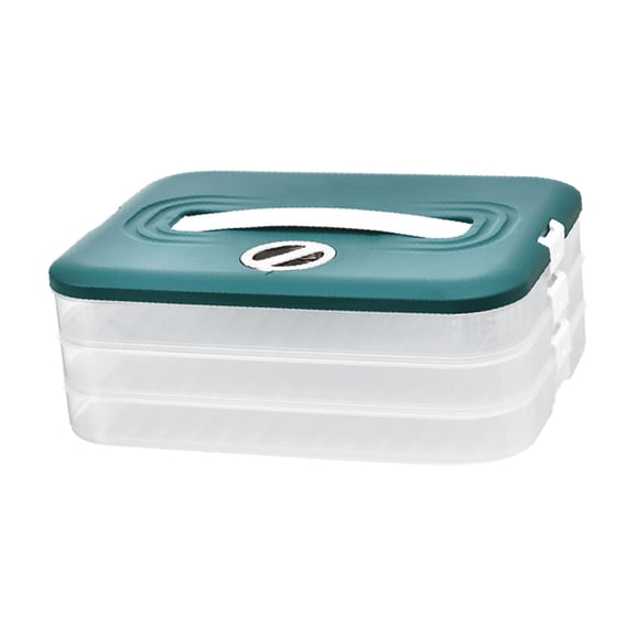 Fiocias Dumpling Box Cookie Storage Container Cookie Transport Dumpling Tray for Camping 3 Layer