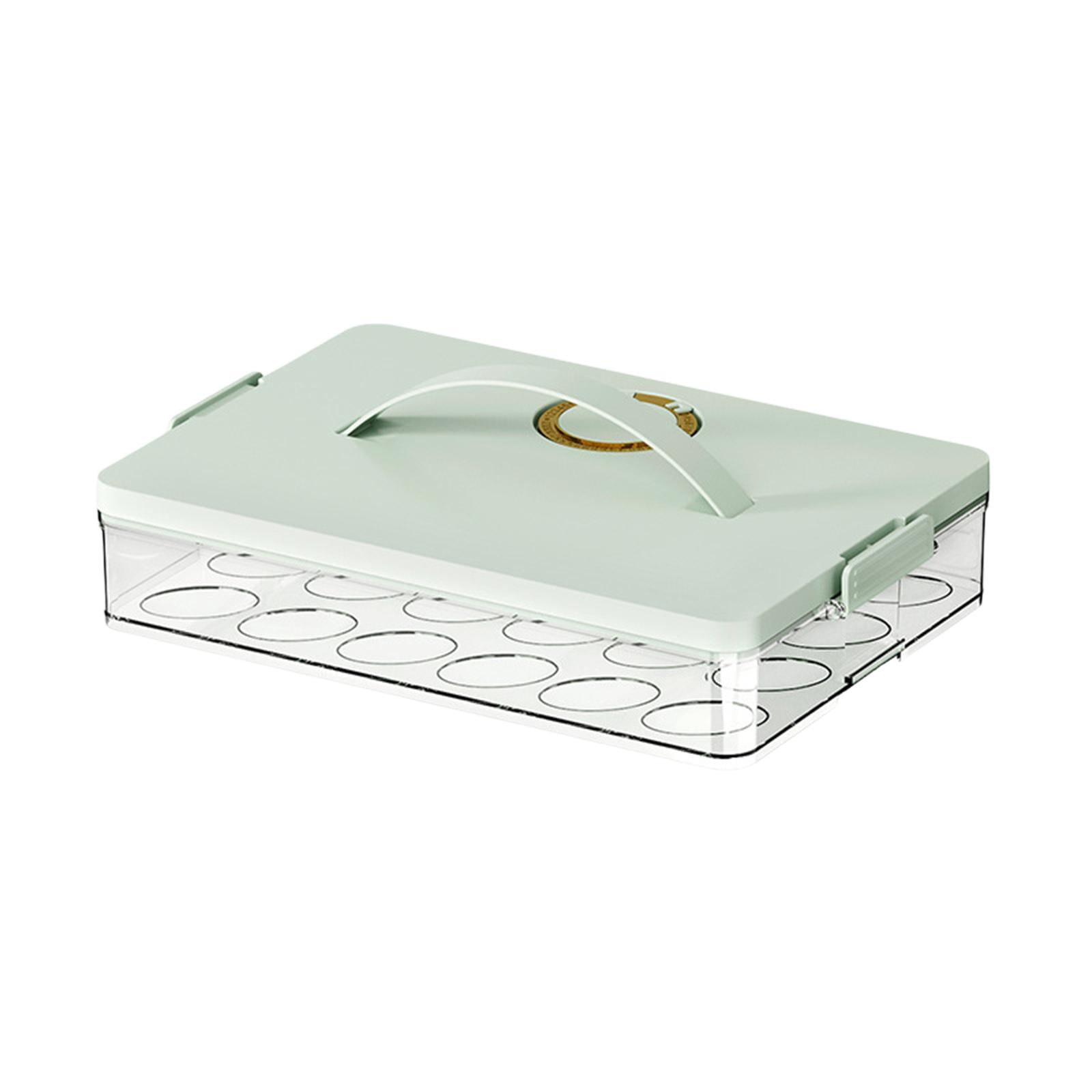 Fiocias Egg Container Eggs Organizer Large Capacity Kitchen Accessories Space Saving Egg Green