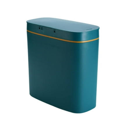 Fiocias Electric Garbage Bin, Intelligent Induction Trash Bin, 14L Rubbish Bin, Portable green