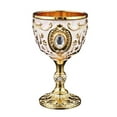 thumbnail image 1 of Fiocias Embossed Water Goblet Drinking Cup Collection Reusable Tableware Metal Cup Mini Gold White, 1 of 9