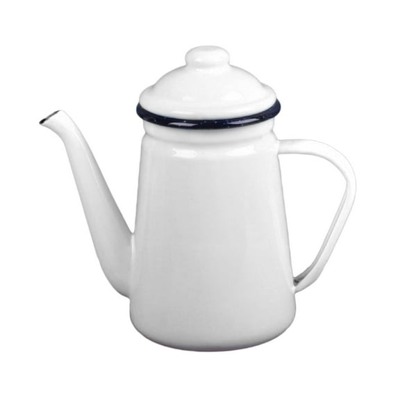 Fiocias Enamel Coffee Pot 1.1L Coffee Kettle , Vintage, Stovetop Teapot Water Kettle for White