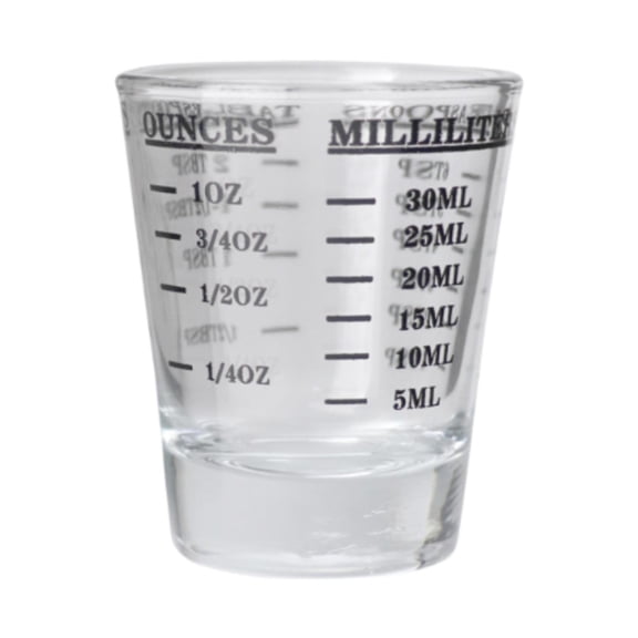 Fiocias Espresso Glass Kitchen Tools with Scale Bartender Accessories Ounce Cup for Milk 45ml