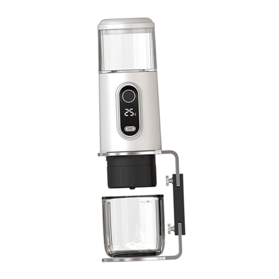 Fiocias Espresso Machine Portable Electric Mini Coffee Maker Cordless Rechargeable Compact Design Touch Brew Suitable for Camping Car Travel RV Office Fishing Outdoor Home white