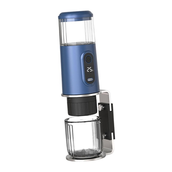 Fiocias Espresso Machine Portable Electric Mini Coffee Maker Cordless Rechargeable Compact Design Touch Brew Suitable for Camping Car Travel RV Office Fishing Outdoor Home Navy blue