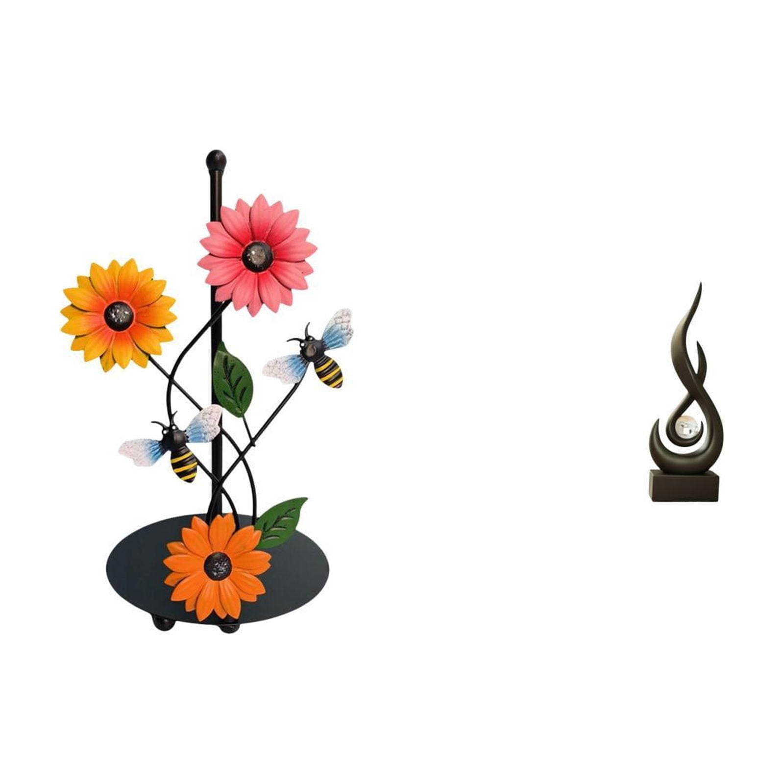 Fiocias Flame Paper Towel Holder Dispenser Non Slip Vertical Tissue Rack Abstract Fire Statue Desktop Ornament Craft Keepsake Resin Figurine Modern Art