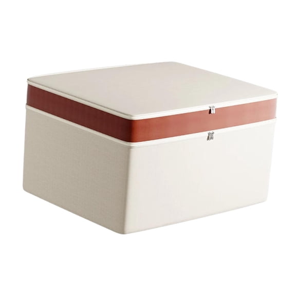 Fiocias Foldable Quilt Storage Bag Storage Box Organizing with Handle Lightweight Travel 2 Layer 54x40x35cm