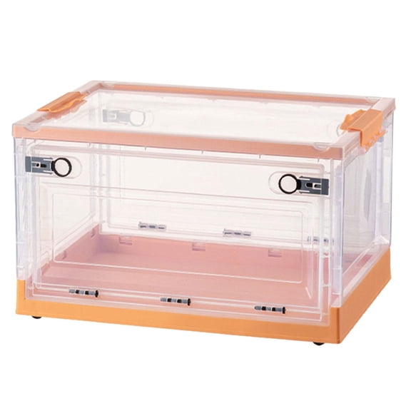 Fiocias Folding Storage Box Bucket Organizer Toy Storage Bins Organizer for Jewelry Toys Light Orange