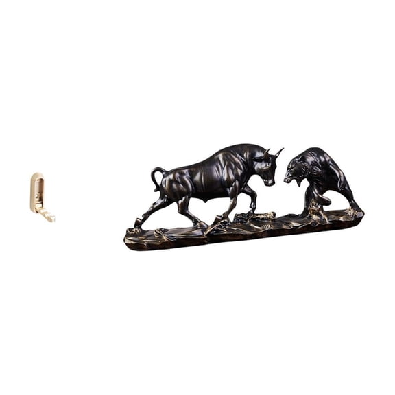 Fiocias Folding Wall Hook Folding Wall Hooks Wall Mounted Coat Hooks Bull And Bear Fight Figurine Ornaments Statue Zinc Alloy Resin Prevents Slipping Secure O