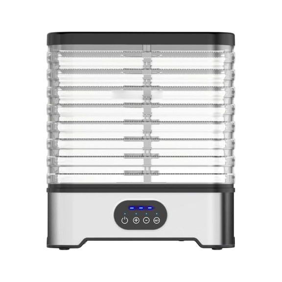 Fiocias Food Dehydrator Quiet Home Use 8 Stackable Trays for Dog Treats Fruits Jerky Silver