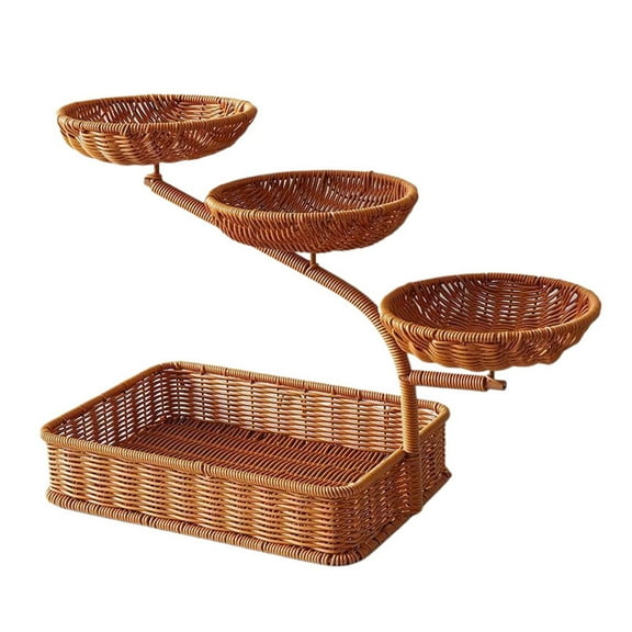 Fiocias Fruit Basket Display Stand Organizer Rack Large Capacity Countertop Food Storage Style B