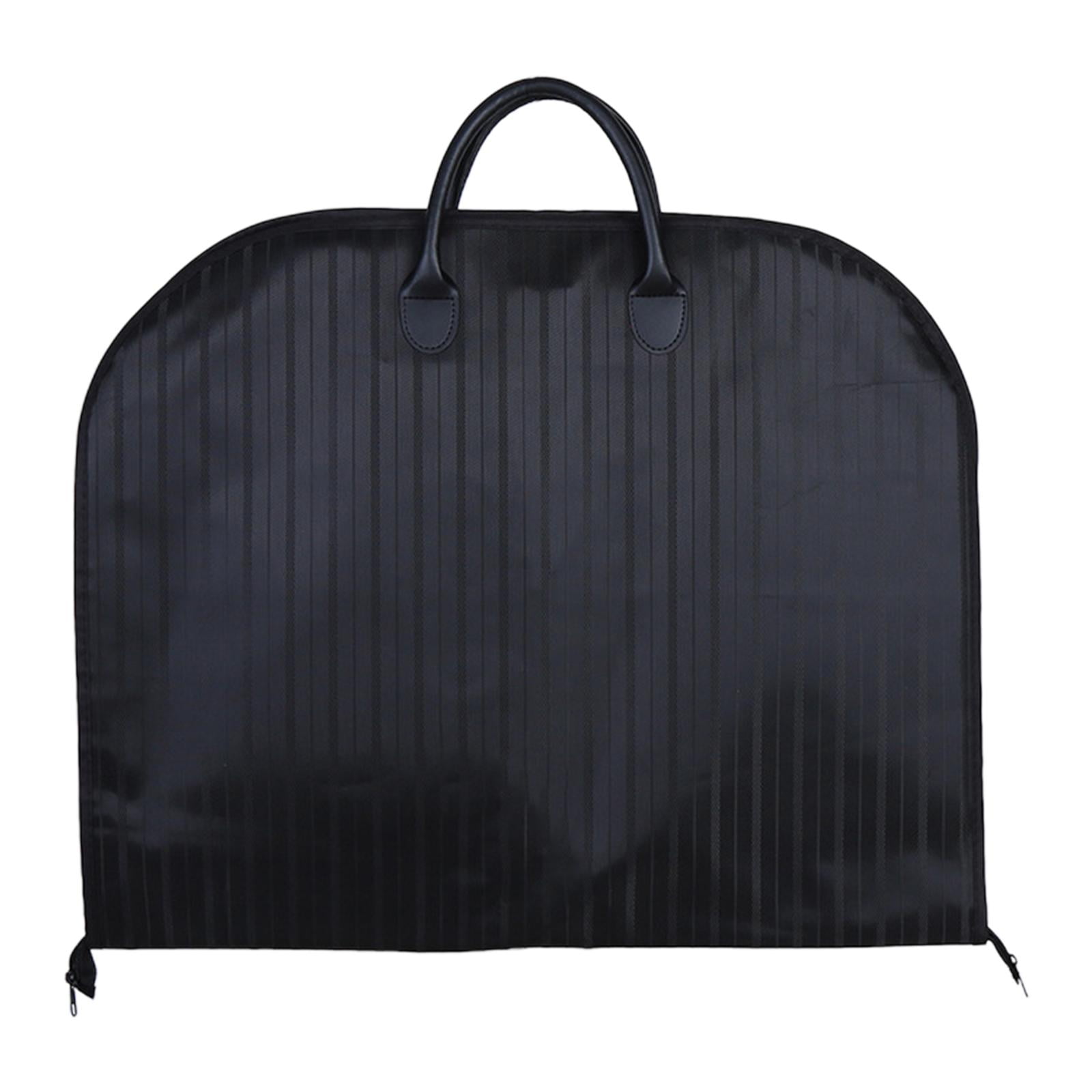 Fiocias Garment Bag Foldable Hanging Bag Hanging Clothes Suit Bag Men Suit Garment Cover black