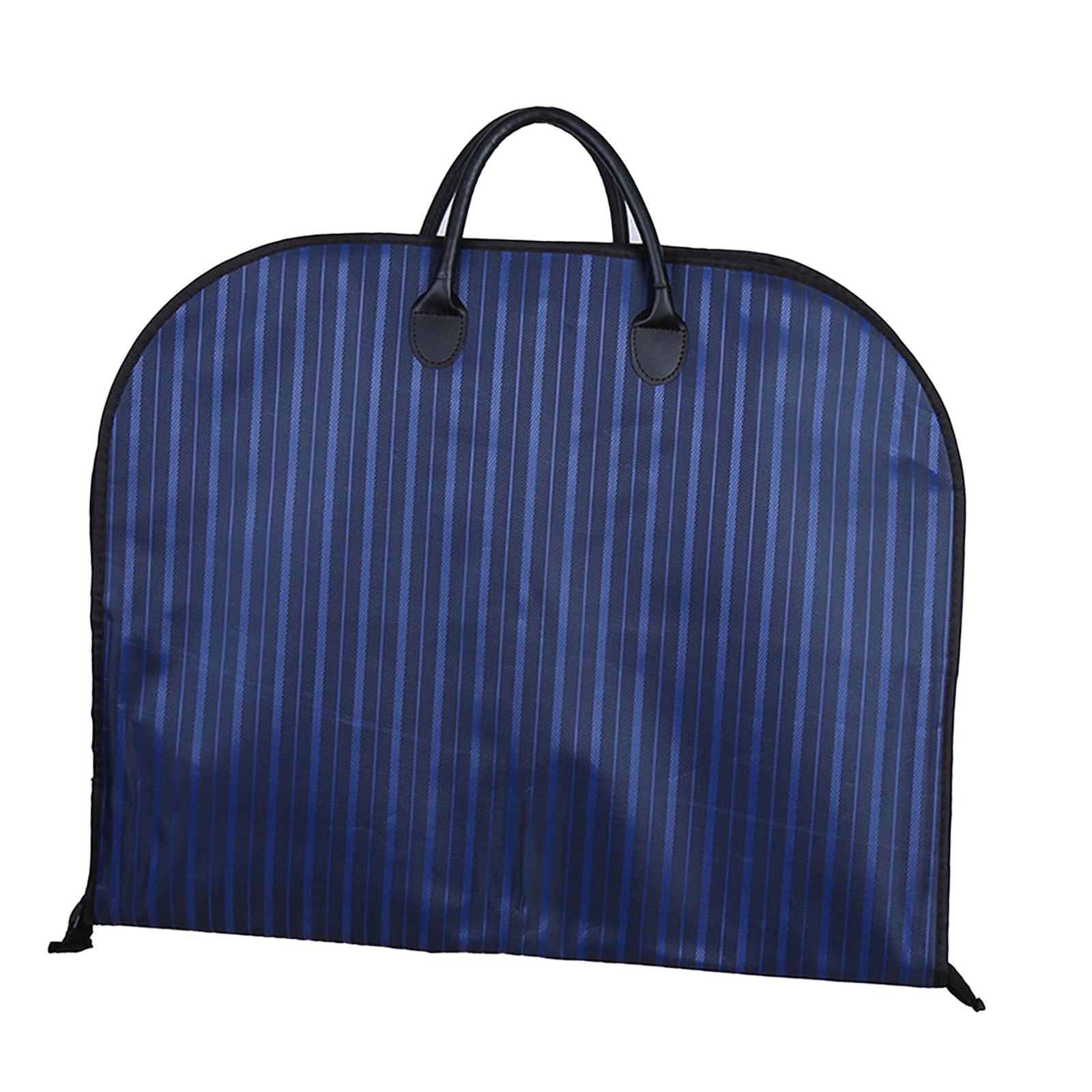 Fiocias Garment Bag Foldable Hanging Bag Hanging Clothes Suit Bag Men Suit Garment Cover blue