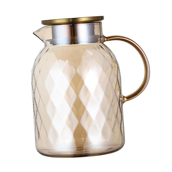 Fiocias Glass Pitcher Water Carafe with Lid Multipurpose Borosilicate Glass Water Kettle 1.8L