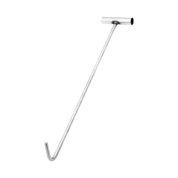 Fiocias Heavy Duty Manhole Hook Stainless Steel Single Hook Rigid Tool for Lifting Sewer Length 60cm