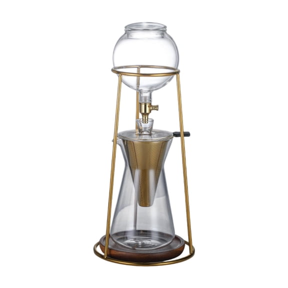 Fiocias Ice Drip Coffee Maker Adjustable Speed Glass Iced Tea Making Cold Brew Drip Iced