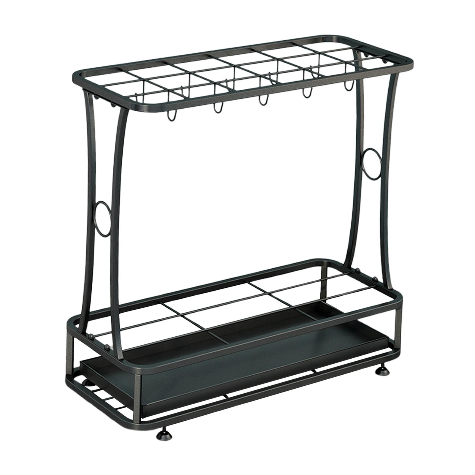Fiocias Iron Umbrella Holder with Removable Drip Tray Umbrella Storage Rack for Entryway 18 Hole