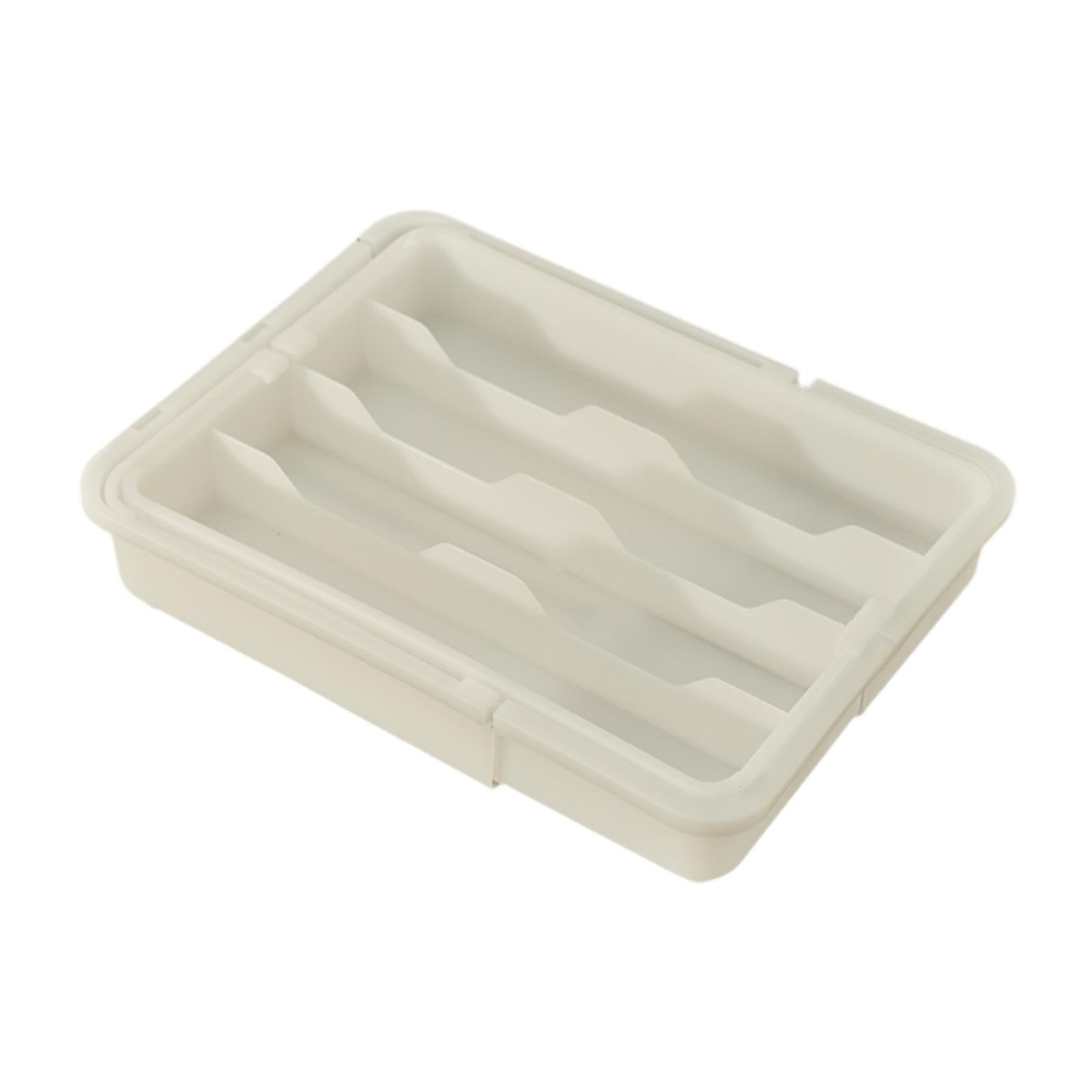 Fiocias Kitchen Drawer Organizer Utensil Organizer Expandable Silverware Holder Portable White