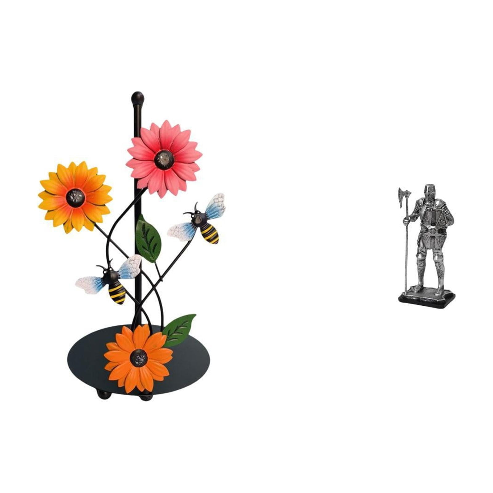 Fiocias Knight Paper Towel Holder Dispenser Non Slip Vertical Tissue Holder Rack Decorative Statue Figure Tabletop Ornament Entryway Fireplace Bedroom Home De