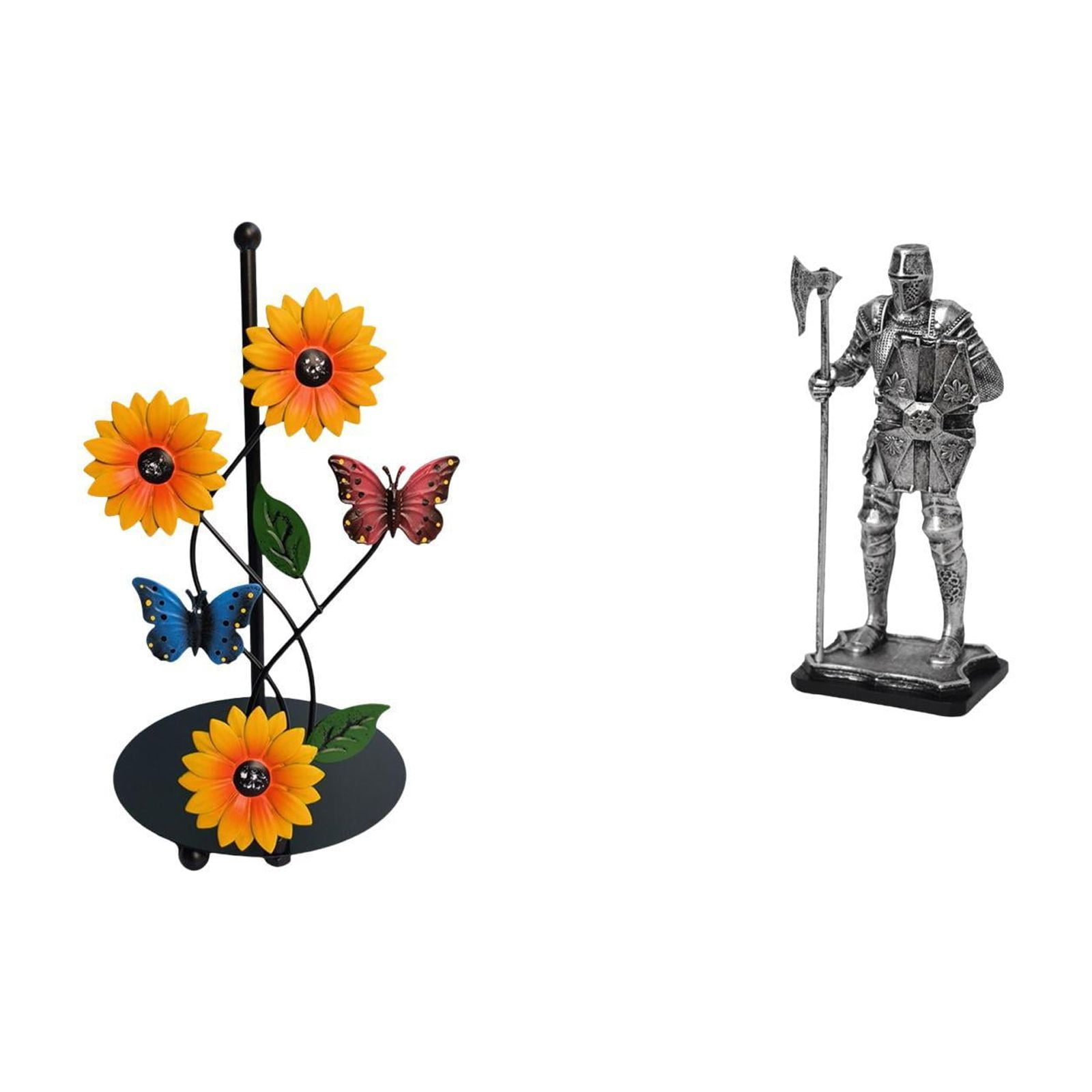 Fiocias Knight Paper Towel Holder Dispenser Non Slip Vertical Tissue Holder Rack Decorative Statue Figure Tabletop Ornament Entryway Fireplace Bedroom Home De