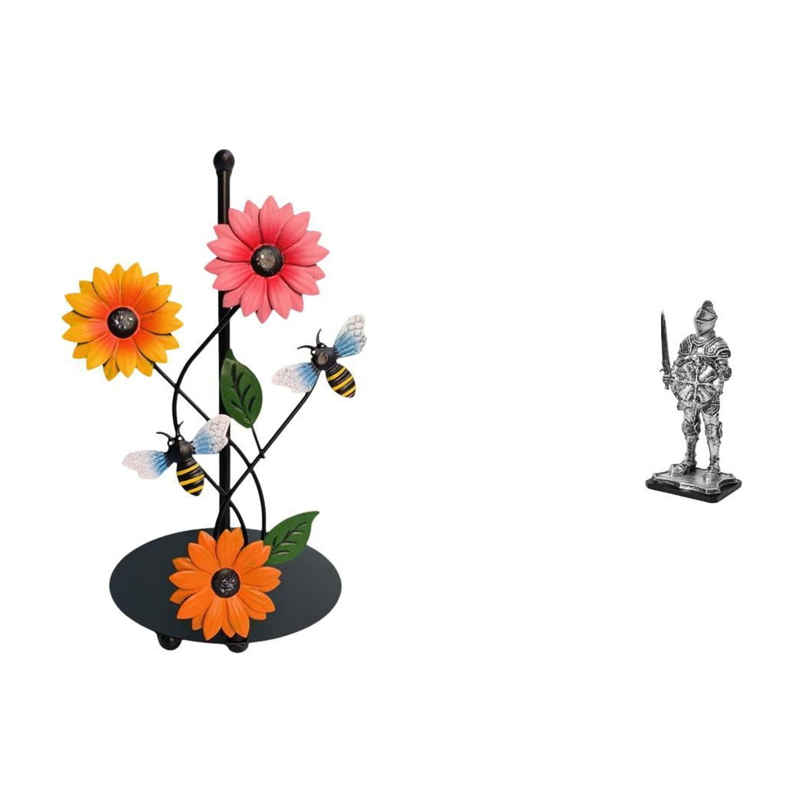 Fiocias KnightToilet Paper Holder Paper Towel Holder Decorative Figurine Art Piece Iron Resin Ornament Suitable for Kitchen Countertop Dining Table Office Boo