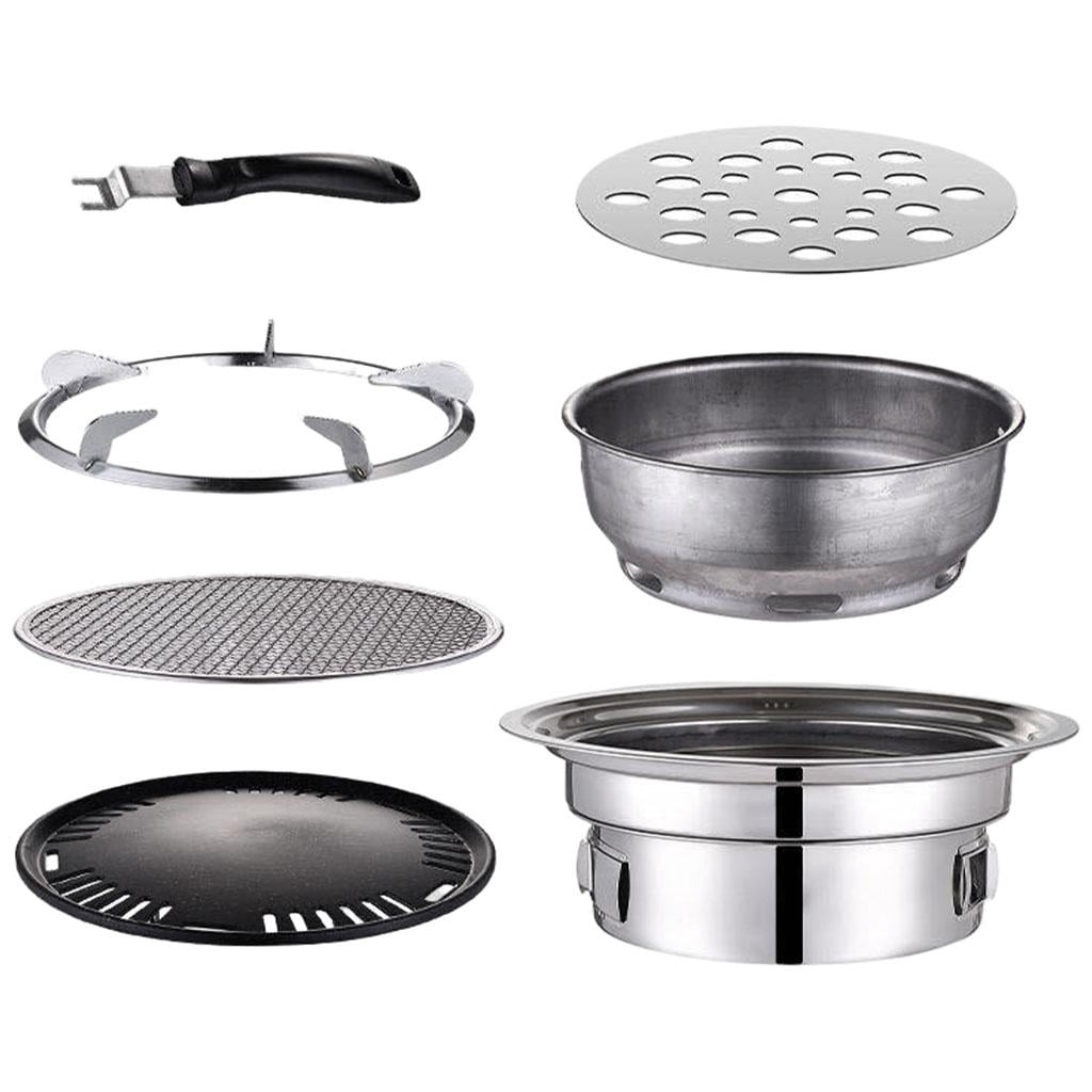 Fiocias Korean Barbecue Grill Barbecue Stove Charcoal Grill for Indoors/Outdoors Korean 23.5cm