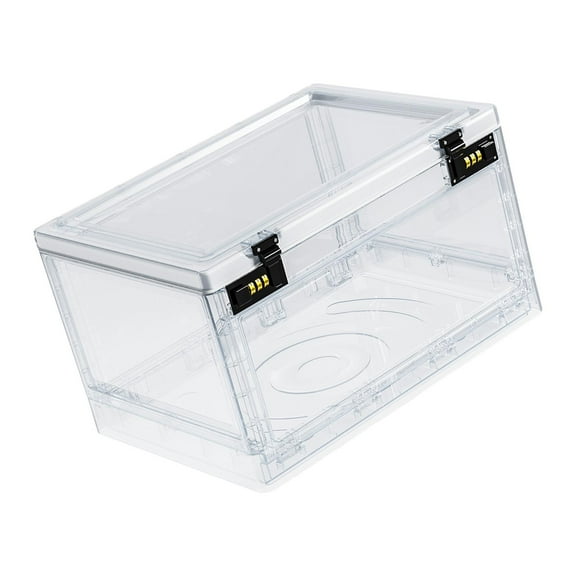 Fiocias Lock Box Utility Portable Durable Containers Lockable Storage Bin Clear Lockable